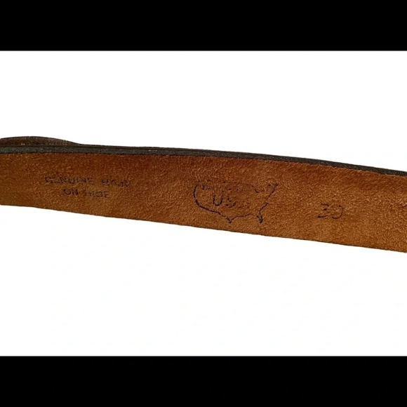 Genuine Leather and Animal Hair Hide Belt - Picture 9 of 10